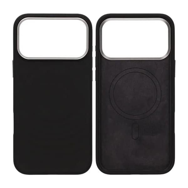 Cream wave liquid silicone Case For iPhone 17 Pro Max Black