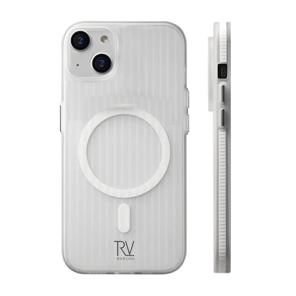 iPhone 15 Mobilskal Korrugerad med Magsafe Rvelon - Vit