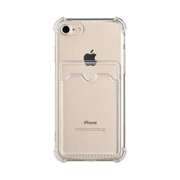 Shockproof Case with Card Holder iPhone 7/8/SE 2020/2022 - Transparent