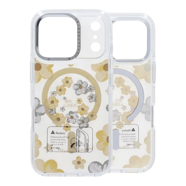 Gradient Floral Magnetic Case For iPhone 17 Pro Yellow