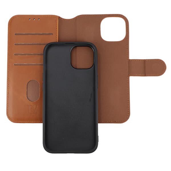 RV Magnetic Wallet Case iPhone 15 Brown