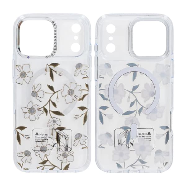 Case Magsafe for iPhone 17 Pro Max - Transparent flowers and twigs