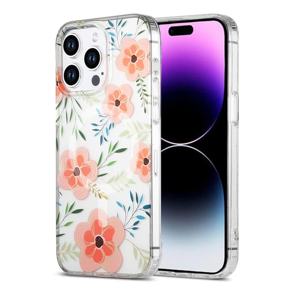 iPhone 15 Pro Case MagSafe - Flowers Pink