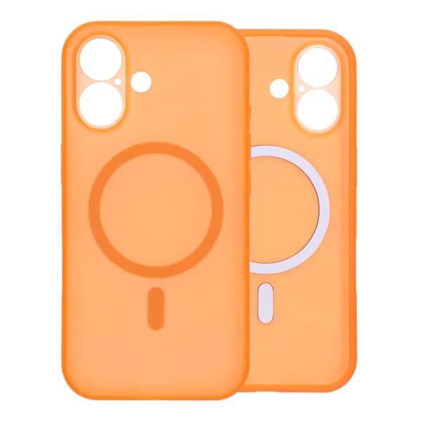 Precise Hole Shield Magnetic Case - iPhone 16 Orange