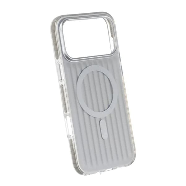 Corrugated Magsafe Mobile Case for iPhone 17 Pro Max - Silver