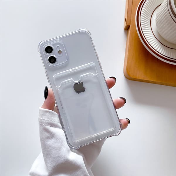 Shockproof Case with Card Holder iPhone 11 Transparent