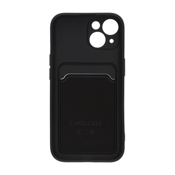 Silicone Case with Card Holder iPhone 15 Black