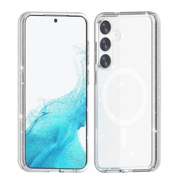 Samsung Galaxy S24 Hybrid Case With Glitter - Transparent