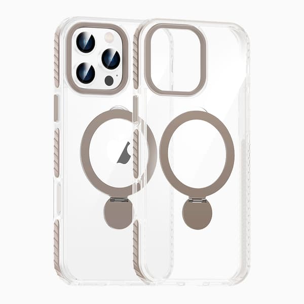 Pindun 360°Rotating Stand Magnetic Case For iPhone 16 Pro Max Gray