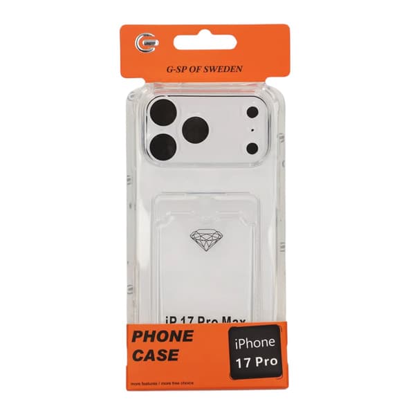 Shockproof Case with Card Holder iPhone 17 Pro Transparent