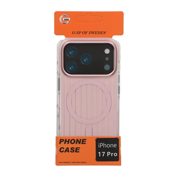 Corrugated Magsafe Mobile Case for iPhone 17 Pro - Pink