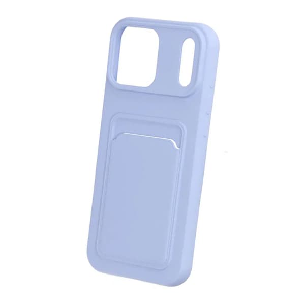 Silicone Mobile Case with Card Holder for iPhone 17 Pro - Purple
