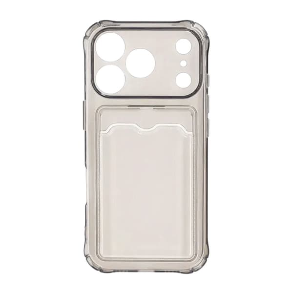 Shockproof Phone Case with Card Holder for iPhone 17 Pro - Black