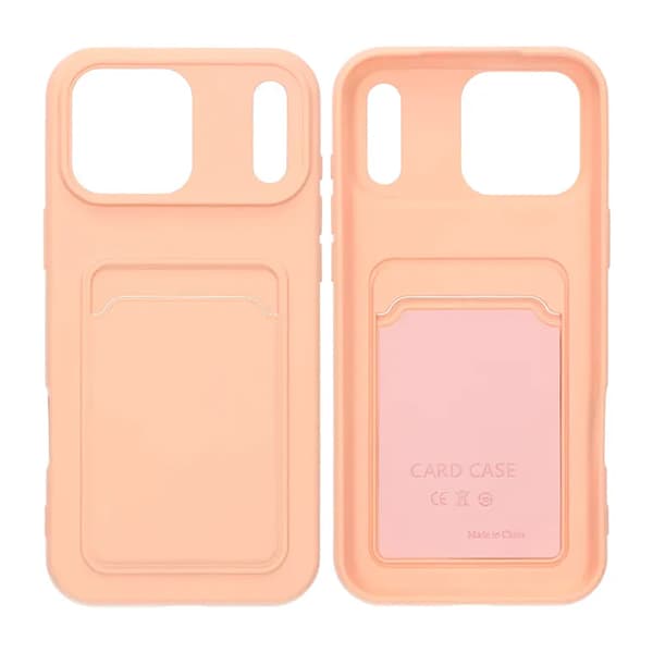 Silicone Case with Card Holder iPhone 17 Pro Max - Pink