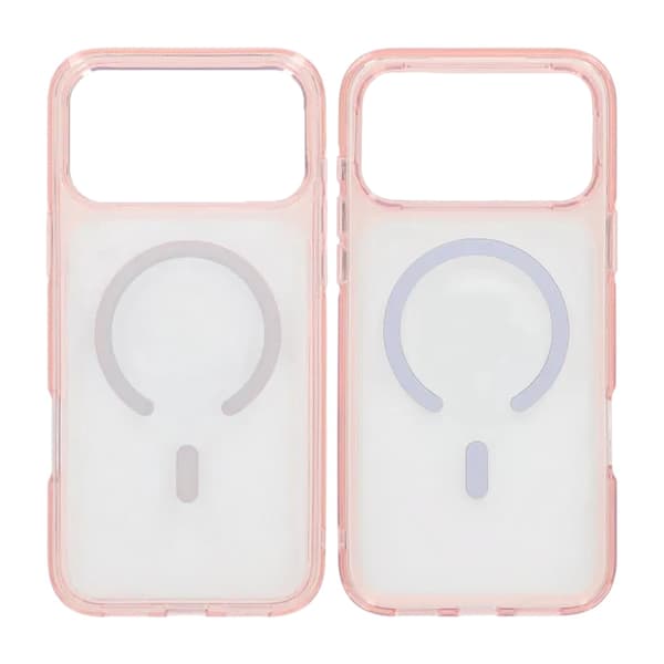 Aurora Magsafe Crystal Clear Case For iPhone 17 Pro Max Pink