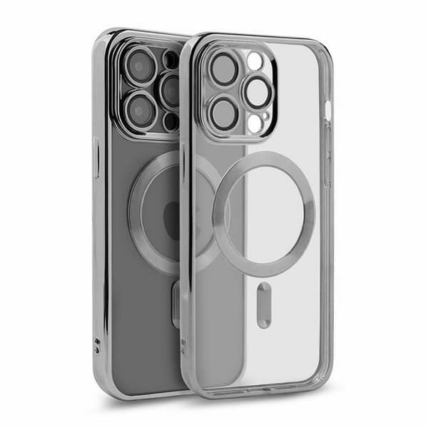 Luxury Mobile Case with Magsafe iPhone 15 Pro Max - Silver
