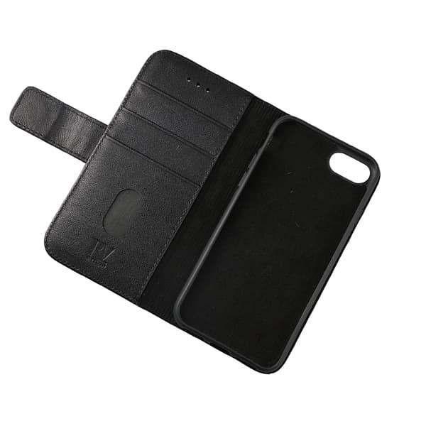 RV Leather Wallet Case-iPhone 7/8/SE 2020-Black