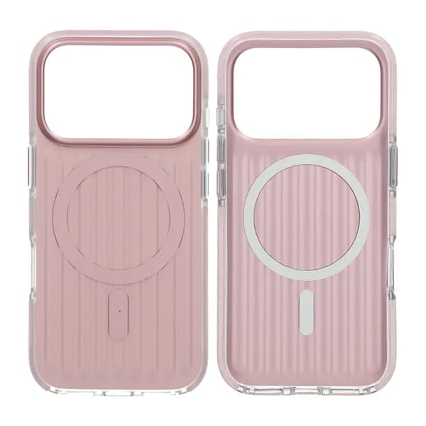 Corrugated Magsafe Mobile Case for iPhone 17 Pro - Pink