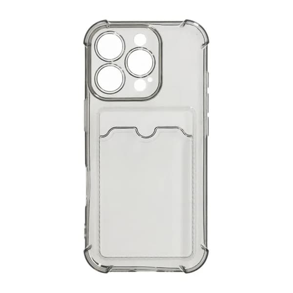Shockproof Case with Card Holder iPhone 16 Pro Black