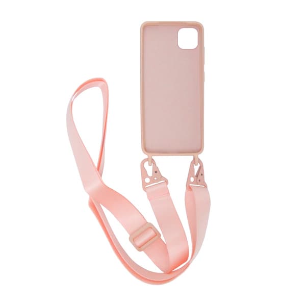 iPhone 11 Pro Max Silikonskal med Rem/Halsband - Rosa