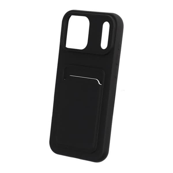 Silicone Case with Card Holder iPhone 17 Pro Max - Black
