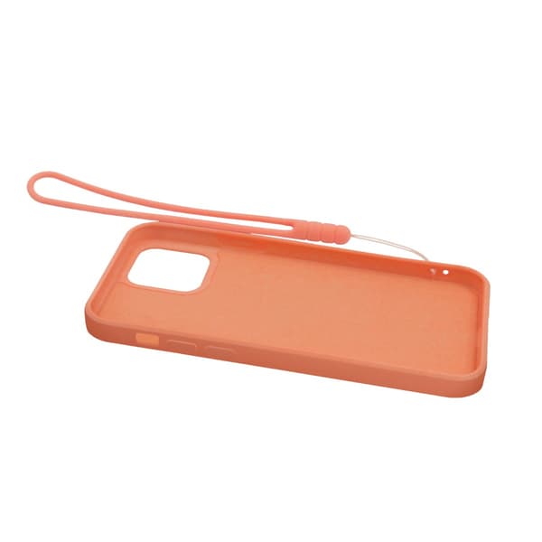 iPhone 12 Pro Max Silikonskal med Ringhållare och Handrem - Orange