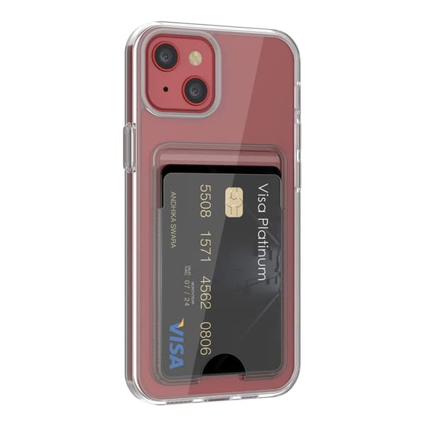 iPhone 13 Case with Card Holder TPU - Transparent