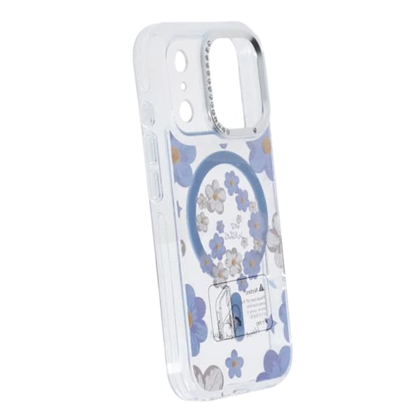 Gradient Floral Magnetic Case For iPhone 17 Pro Blue