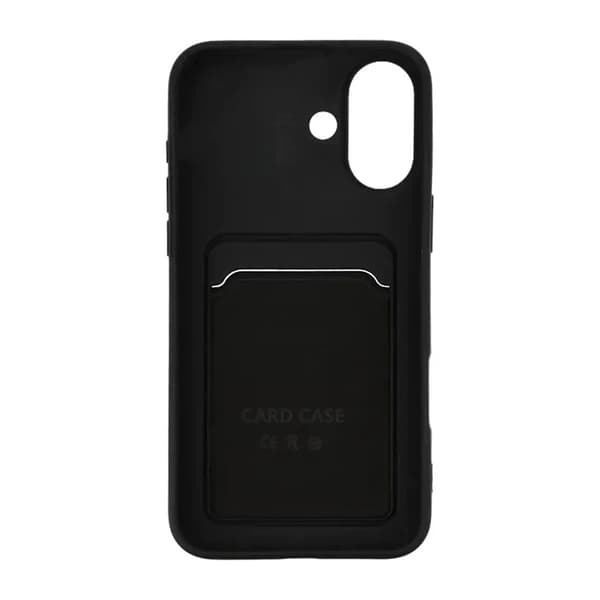 Silicone Case with Card Holder iPhone 16 - Black