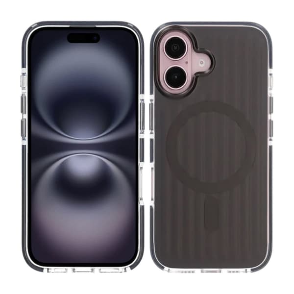 Patterned TPU Case for iPhone 16 with MagSafe - Black