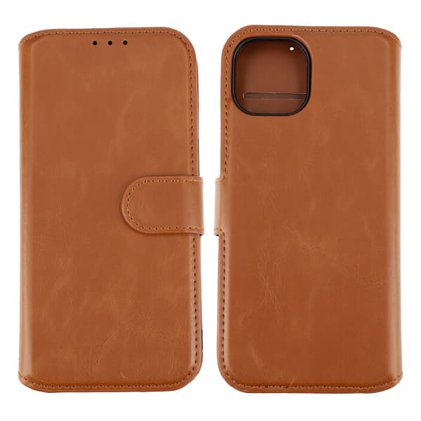 RV Magnetic Wallet Case iPhone 15 Brown