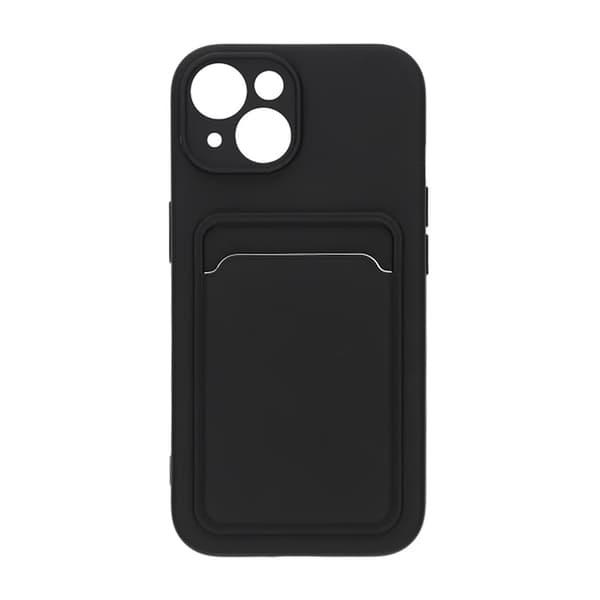 Silicone Case with Card Holder iPhone 15 Black