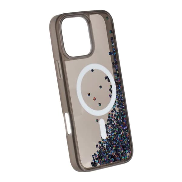 Diamond Quicksand Magnetic Case For iPhone 16 Pro Black