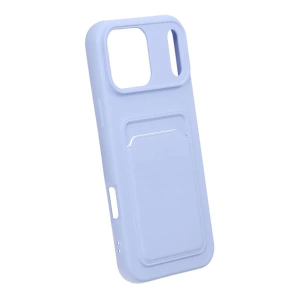 Silicone Mobile Case with Card Holder for iPhone 17 Pro Max - Purple
