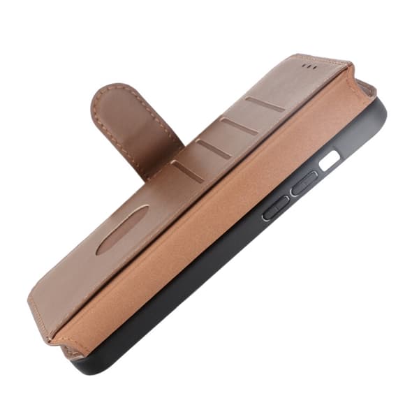 iPhone 15 Pro Max Plånboksfodral Läder Rvelon - Brun