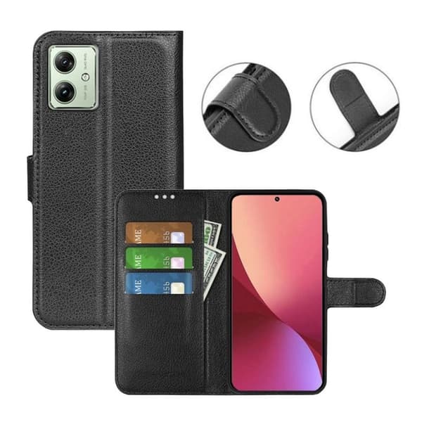 Moto G54 5G Wallet Case with Stand - Black
