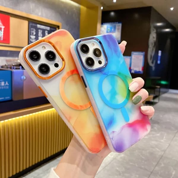 iPhone 14 Plus MagSafe Phone Case - Multicolor Abstract