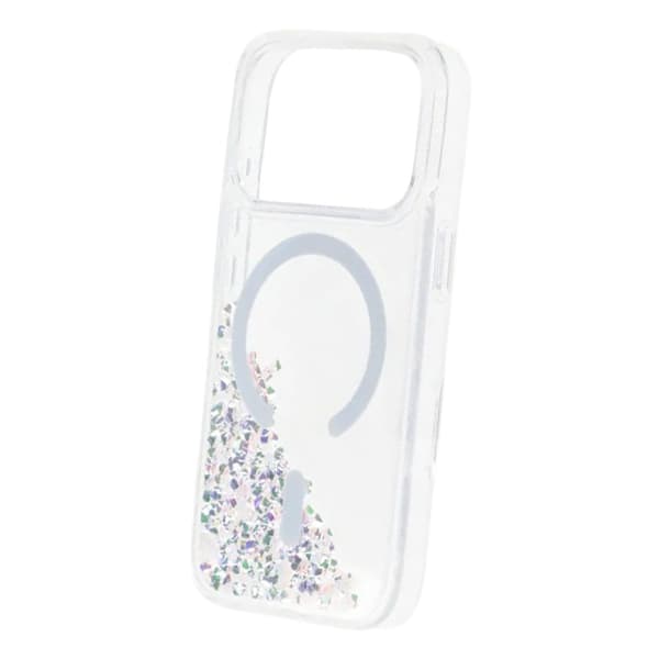 Diamond Quicksand Magnetic Case For iPhone 17 Pro Max White