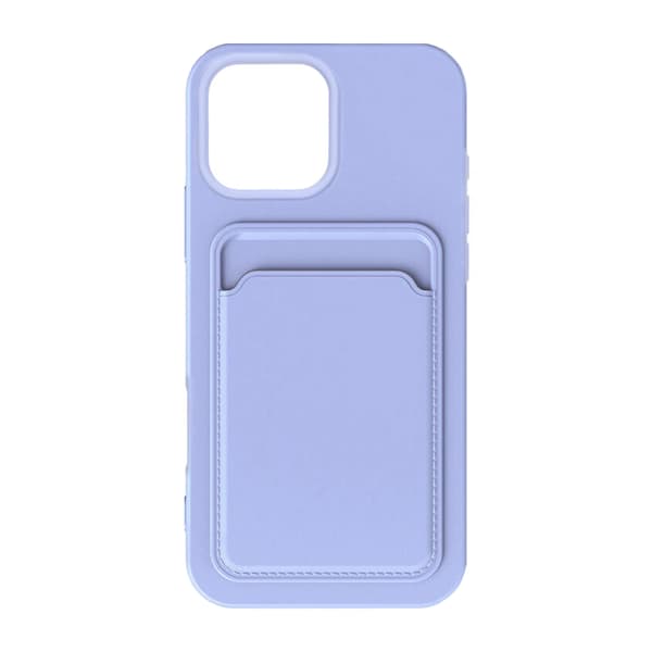 Silicone Case with Card Holder iPhone 16 Pro - Purple