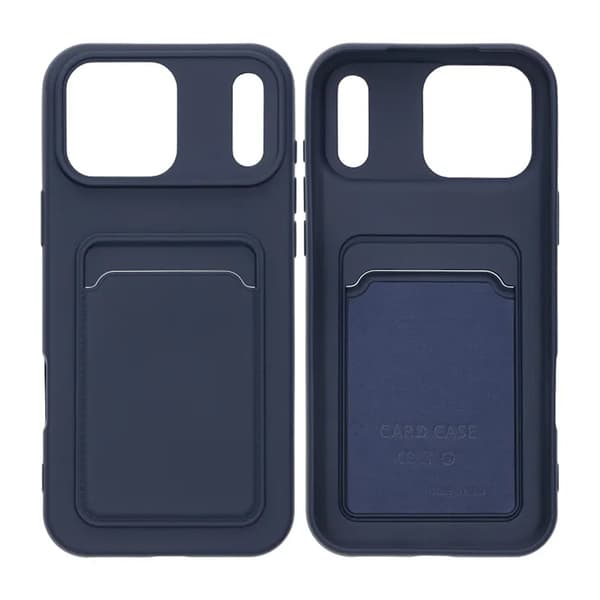 Silicone Mobile Case with Card Holder for iPhone 17 Pro Max - Blue