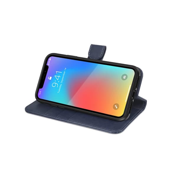 iPhone X/XS Plånboksfodral Läder med Stativ - Blå