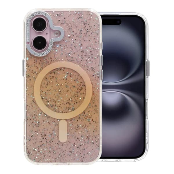 Glitter Diamond Magnetic Case - iPhone 16 Gold