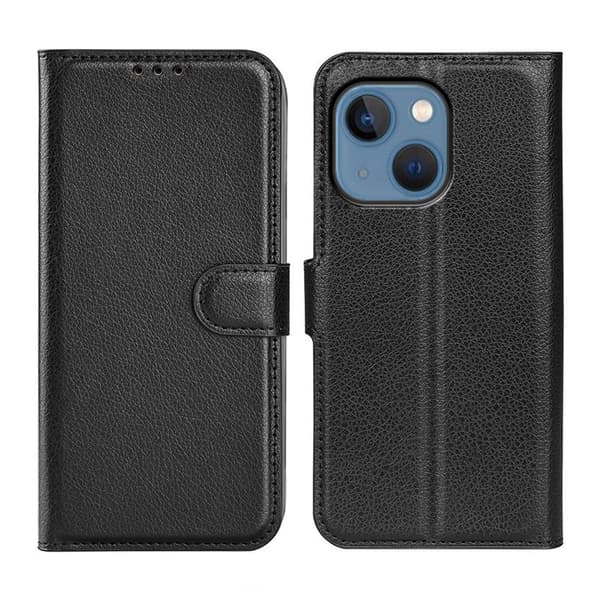 iPhone 14 Plus Wallet Case with Stand - Black