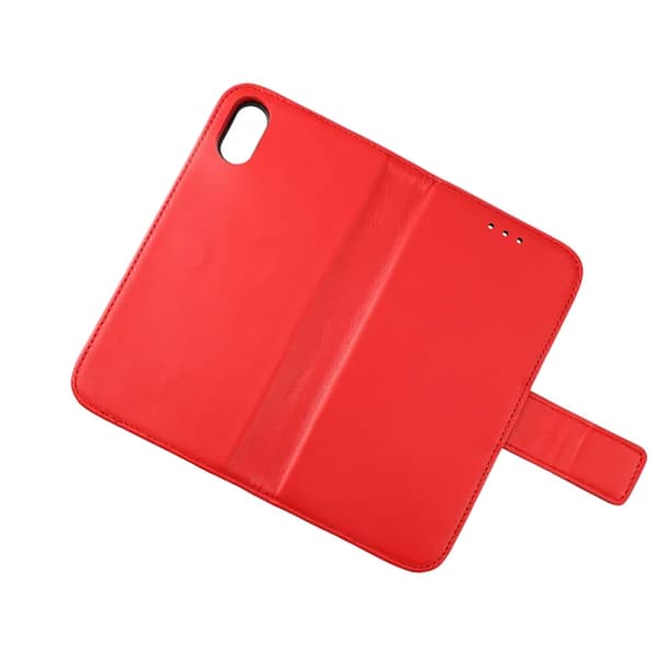 iPhone X/XS Plånboksfodral Läder Rvelon - Röd