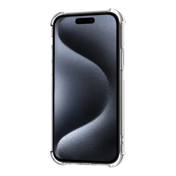 iPhone 15 Shockproof Case with Card Holder - Transparent