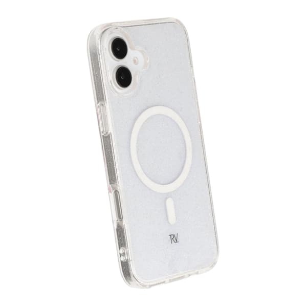 iPhone 16 Plus Rvelon Mobilskal TPU med MagSafe - Glitter Vit