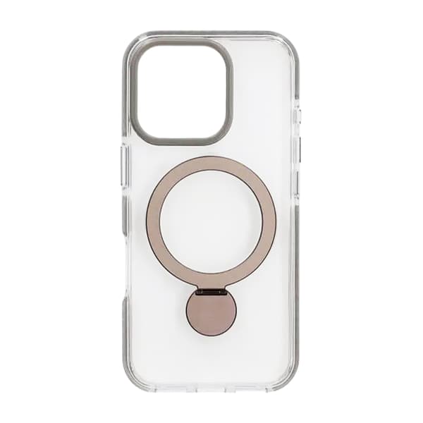 Pindun 360°Rotating Stand Magnetic Case For iPhone 16 Pro Max Gray