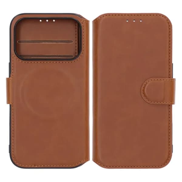RV Wallet Case iPhone 17 Pro Brown