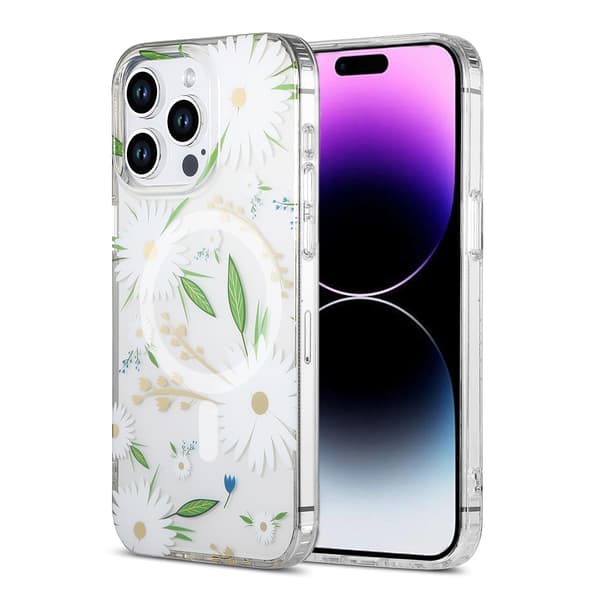 iPhone 14 Pro Max Case MagSafe - Flowers White
