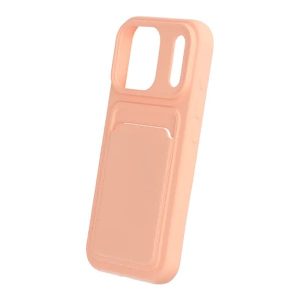 Mobilskal Silikon med Korthållare för iPhone 17 Pro - Rosa